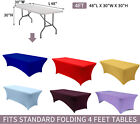 4ft Spandex Fitted Table Cover Rectangular Stretch Tablecloth for Wedding Party