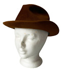 Vintage Stetson Sovereign Fedora Hat Charger Bronze Felt Men's Size 7-1/2 USA