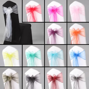 100 Organza Chair Sashes Bows Wedding Banquet Party Event Decoration - FREE Ship