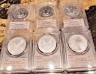 2021 6 Coin Silver Morgan/Peace Dollar Set PCGS MS70 FDOI Cleveland POP 189