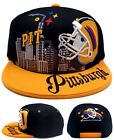 Pittsburgh New Leader Downtown Steelers City HLT Black Gold Era Snapback Hat Cap