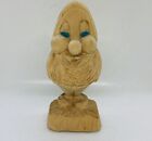 Vintage Wooden Garden Gnome Dwarf Figurine Handcarved 6” Art Decor X
