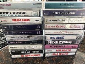 Lot of (20)Vintage Cassette Tapes 1970s-80s-90s Pop Country R&B Rock