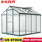 8FT×6.25FT Polycarbonate Aluminum Greenhouses Kits Walk-in Green House Outdoor