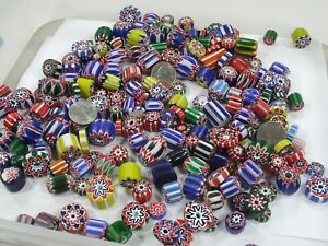 2 Pounds Close Out India Handmade Large Chevron Glass Beads Bulk Lot (GUP-4) ⭐
