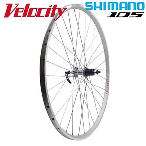 700c Velocity A23 Asymmetric Shimano 105 HG 11 Speed QR Rear Road Bike Wheel 32h
