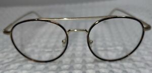 Eyeglasses Lacoste Unisex Gold and Havana AviatorShaped Metal Frame L2250714