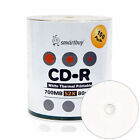 100 Smartbuy CD-R 52X 700MB/80Min White Thermal Hub Printable Disc Everest/Prism