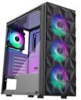 New Listing PC Case Pre-Install 4 RGB Fans, ATX Gaming Computer Case with Diamond 621 ATX