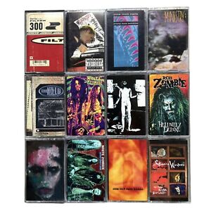 12x INDUSTRIAL ROCK Cassette Tape Lot: MARILYN MANSON N.I.N. MINISTRY Rob Zombie