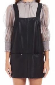 AMANDA UPRICHARD  Size M Sleeveless Overall Jumper Vegan Leather  Mini Dress