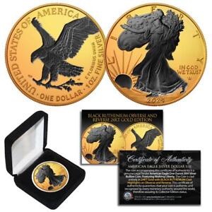 2024 1 oz .999 Silver American Eagle US Coin 24K Gold Gilded w/ Black Ruthenium