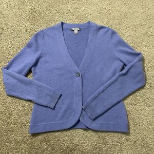 Charter Club Cashmere Cardigan Women's Small Blue 2 Ply Long Sleeve One Button