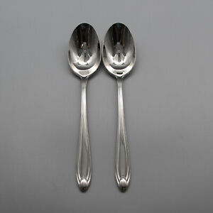 Oneida Betty Crocker Stainless GLENDALE Slotted Serving Spoons - Set of Two New