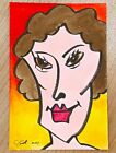New ListingCHRIS ZANETTI Original Watercolor Painting Woman Portrait Art Female 6