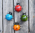 Metal Garden Wall Art Decorative Set of 4 Cute Ladybugs Outdoor Wall Sculptures*