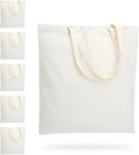 HTVRONT Canvas Tote Bag Bulk 6 Pack - 10 Oz Reusable Grocery Bags Sustainable