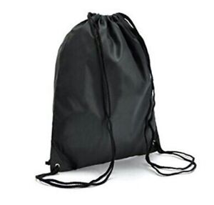 Cornhole Drawstring Cinch Sack Backpack School Tote Gym Beach Travel Bag BLACK