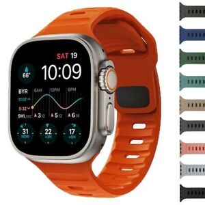 Silicone Sport Strap Band For Apple Watch Series Ultra 9 8 7 SE 6 5 iWatch 49mm