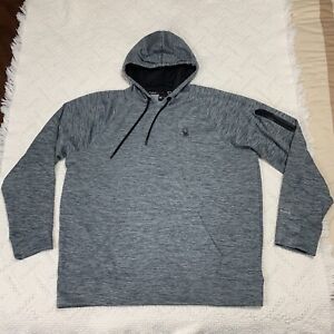 Spyder Active Hoodie Mens XL Gray Heathered ProWeb Sweatshirt-Read