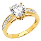 14K Yellow Gold Solitaire Engagement Promise Bridal  Ring 1.50Ct Anillo de Oro