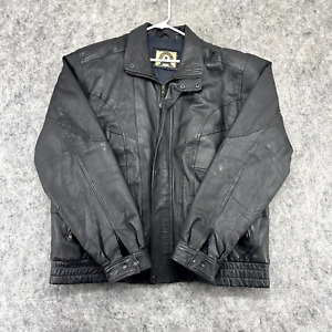 Phase 2 Jacket Mens Extra Large Tall Black Full Zip Leather Biker Bomber Coat