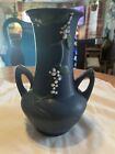 Roseville Pottery Blue Vase With Grapes /Vine - 8” Tall (Reproduction)