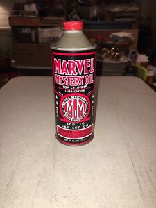 Vintage Marvel Mystery Oil Cone Top Can 16 Oz , Nice Original Display Tin - FULL