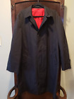 Vintage London Fog Men's Trench Rain Coat Overcoat Black 40 Regular