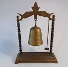 Vintage Chinese Brass Meditation Bell On Stand