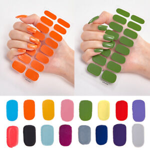 Full Size Nail Wraps Stickers Polish Manicure Art Self Stick Decor 3D Strips