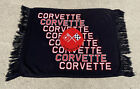 Corvette Repeat Logo Acrylic Knit Throw Blanket Black Red Car Vintage