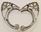 Fairy/Elf Metal Ears/Earring Cuffs w/ White Gems & Tree Design 3in