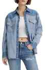 Levi's Dylan Oversize The Western Shirt Denim In Reverse Pearl Snap - 2X