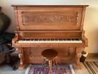 Antique Howard Upright Cabinet Grand Piano 