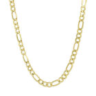 Hollow Figaro Chain Necklace Real 10K Gold Bonded 925