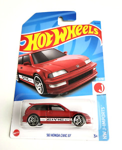 Hot Wheels '90 Honda Civic EF Red #96 - 2023 HW J-Imports