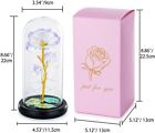 Preserved Eternal Rose In Glass Galaxy Flower Dome LED Light Holiday Gifts