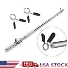 Olympic Barbell Straight W/Collar 5Ft/6Ft Solid Iron Fitness Weightlifting USA