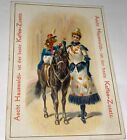 Rare Antique German Victorian Coffee Advertising Trade Card Circus Lady & Monkey