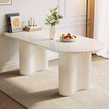 GUYII Dining Table For 4 people Modern Kitchen Table  Indoor Dining Table White
