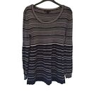 Style & Co Small 100% Cotton Stripe Black Empire Waist Sweater