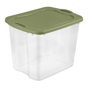 95 Qt Clear Plastic Large Storage Box With Lid & Handle Stackable Container Bin