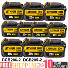 1～20 Pack For DeWalt 20V 20 Volt Max XR 12.0AH Lithium Battery DCB206-2 DCB205-2