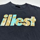 illest T Shirt Mens Medium 100% Cotton Spell Out Camp Logo Graphic Casual