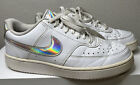 Nike Court Vision Womens Size 8 White Iridescent Sneakers Shoes CW5596-100