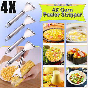 New Listing4X Stainless Steel Corn Cob Peeler Stripper Kitchen Cutter Remover Thresher Tool