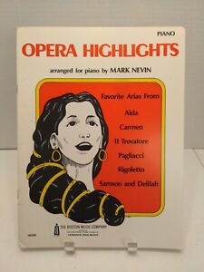 Opera Highlights Sheet Music Song Book Piano Favorite Arias Aida Carmen      M38