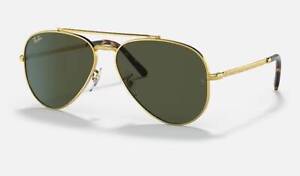 Ray-Ban New Aviator Polished Gold/Green Classic 58mm Sunglasses RB3625 919631 58