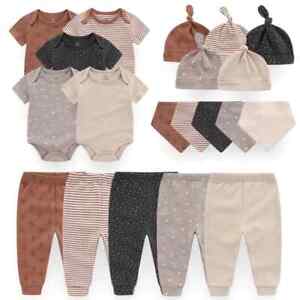 Unisex Baby Girl Clothes Sets Bodysuits+Pants+Hats+Gloves/Bibs Baby Boy Clothes